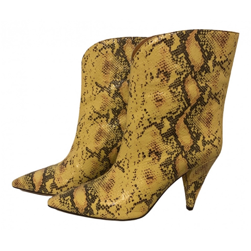 Isabel Marant Leather Snakeskin Ankle Boots